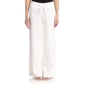 Lilly Pulitzer white linen Beach Pant